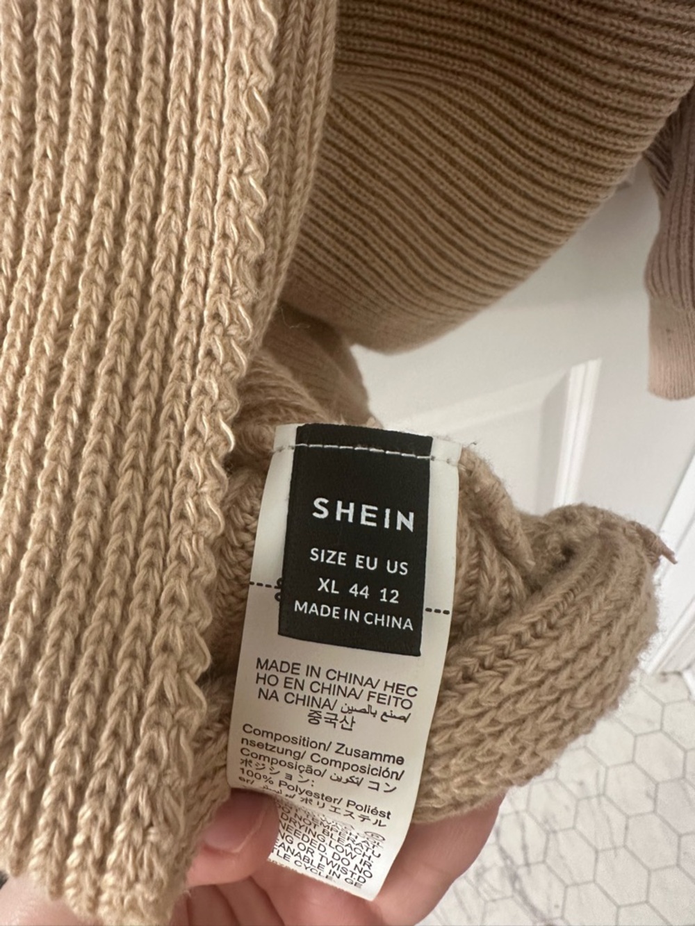 Cozy Neutral Ribbed Crossback Sweater - Cream - Picture 3 of 3